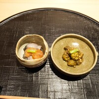 新ばし 星野 - ナマコとコノワタ 蕗の薹