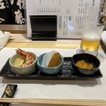 Hacchou bori sushi tajima - お通し３種