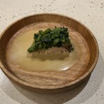 NALA - 波津産釣り鰆の薪焼き菜の花添え ホエーのソース