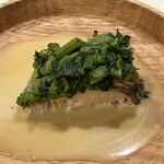 NALA - 波津産釣り鰆の薪焼き菜の花添え ホエーのソース