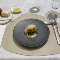 Maison DIA Mizuguchi - 北海道産真鱈の白子ムニエル イタリア産ゴルゴンゾーラソース 愛知県産菜の花 アンチョビガーリックオイル