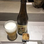 立食い鮨 鮨川 - ビール中瓶 赤星(サッポロラガー)