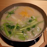 日本料理 柳燕 - 田酒の粕汁に秋田三関の芹