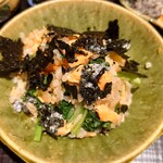 日本料理 柳燕 - 桜鱒と菜の花ご飯に海苔