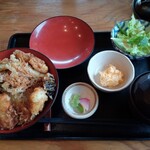 ろばた 旬菜 ねぶ家 - 天丼（配膳時）