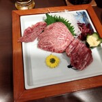 法師温泉 長寿館 - 追加注文の鹿刺し