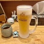 Toyoshige - キンキンのグラスで飲むエビスは美味い