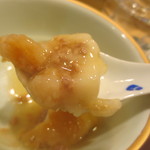 新ばし 星野 - 蒸して裏ごしした百合根の中に鴨のひき肉が入ってました。