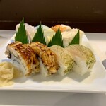 468 - 押し寿司　穴子、グジ、サバ、はこを少しずつ食べられるセット