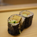 鮨おばな - かっぱ玉で清涼感あふれる〆の巻物