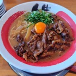 Tokushima Ramen Jinsei - 徳島ラーメン肉増！卵黄on！