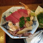 柚圭 - ランチメニュー竹　刺身盛り合わせ。