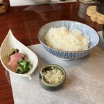 松籟庵 - ご飯　香の物　ちりめん山椒