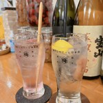 梅干しサワーと日本酒 - 