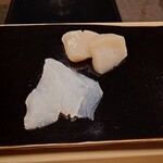 日本橋蛎殻町 すぎた - 北海道野付の天然の帆立と大分の皮剥