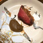 日本料理 別府 廣門 - 青首真鴨の炭火焼き、内臓ペースト