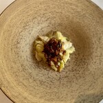 アル・ケッチァーノ  - タラの頭肉とキャベツの煮込み
      オリーブとドライトマトのソース