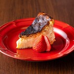 Basque cheesecake made with Spanish cheese