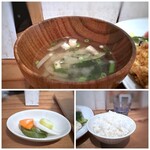 Capriccio Shokudo - ◆The rice has a nice shine to it.  
                      ◆The miso soup is mild, but you can really taste the good dashi.  
                      ◆Pickles