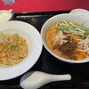 玻璃家 - ランチ:白胡麻風味の担々麺&おまかせ炒飯 1100円