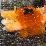Tempura Azabu Yokota - 海老と蟹の天巻き