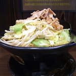 麺屋わっしょい - 男の根性黒醤油６９０円＋野菜祭盛り４００円＋肉大盛り1００円