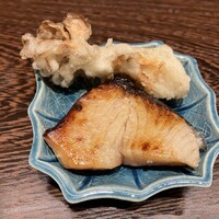日々魚数寄 東木 - ブリの粕漬け焼,舞茸天