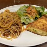 トラットリア レモン - キッシュ・パスタ・サラダの盛り合わせ