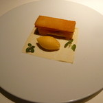 ライラ - １０．デザート①パッションフルーツのミルフィーユとオレンジ・パイナップルのシャーベット2014.1.1x