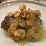 Garba - 牛スネの煮込み　里芋の唐揚げ　白菜餡　1400円