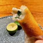 上方中華 新瓊 - 虎河豚の春巻きとてっさ