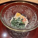 礒田 - 毛蟹と京春菊の胡麻和え