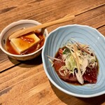 Gyuunitaki To Obanzai Chiiyan - 付き出しの豆腐のあんかけ？と大分名物りゅうきゅう