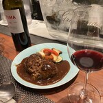 プランチャ スリオラ - 国産牛のハンバーグステーキとペアリングしてもらった赤ワイン