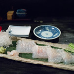 粥茶屋 写楽 - ヒラメ スダチと塩で♪