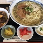 ベルビーチゴルフクラブ レストラン - 沖縄そばセット（ミニステーキ丼）¥1,210-