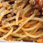 Kafekarudhi Nohagare - CAFE KALDINO HAGARE ヤエチカ店 北海道産どろぶたのミートソースパスタに使われる1.5㎜っほどの太さのアルデンテスパゲッティ