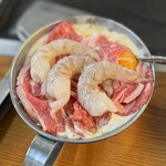 Okonomiyaki Bumpuku - 「えび肉玉」  ヽ(●´∀`)ﾉ゜具がキレイ