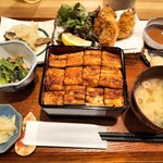 みこと屋 - かちの穴子重（中）牡蠣フライ定食