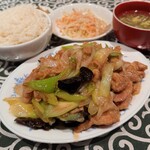 中国名菜処 悟空 - 豚肉のネギ炒め定食