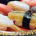 福寿司 - 牡丹海老、子持ち昆布、北寄貝