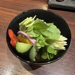 串亭 - お通し　
季節のこだわり野菜・薬味