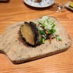Yamaguchi - 蝦夷アワビステーキと菜の花のリゾットばちこを挟んで ◆牛ヒレ肉の炭焼き