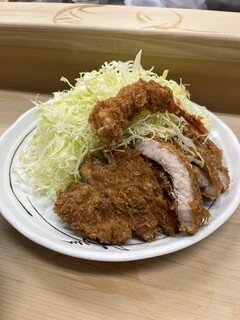 いもや - ▪️とんかつ定食¥1.000
▪️海老フライ¥200
　※後会計　現金のみ
　※ご飯・キャベツ大盛り無料