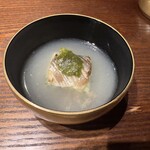 赤坂 鮨大谷 - 椀　百合根の摺流し、イワシと春菊の真薯