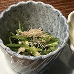 赤坂 鮨大谷 - 京野菜の壬生菜と薄揚げのお浸し