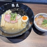 Menkoubou Torishou - 鶏清湯塩煮干しそば(大)、チャーシュー丼