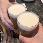 Roppongi Yakiniku Kiraku - 生ビール アサヒスーパードライ中920円
