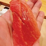 鮨 しゅん輔 - 塩釜の腹カミの大トロです