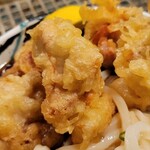 たけうちうどん店 - 揚げた鶏は美味い